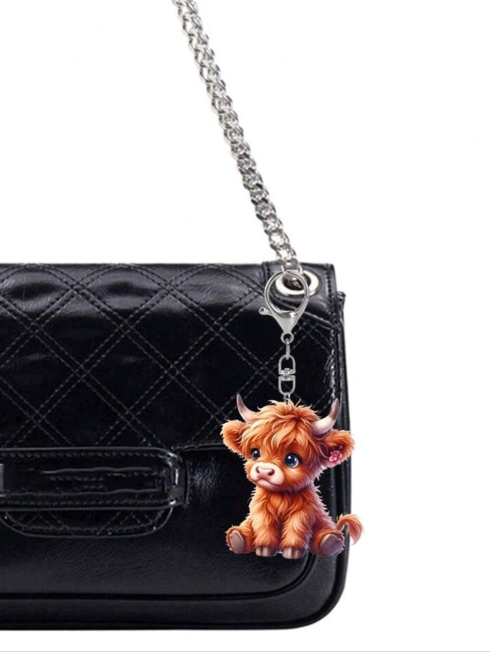 NIP: Cute 🐄Highland Cow🐄 Bagcharm/Keyring - Picture 7 of 7